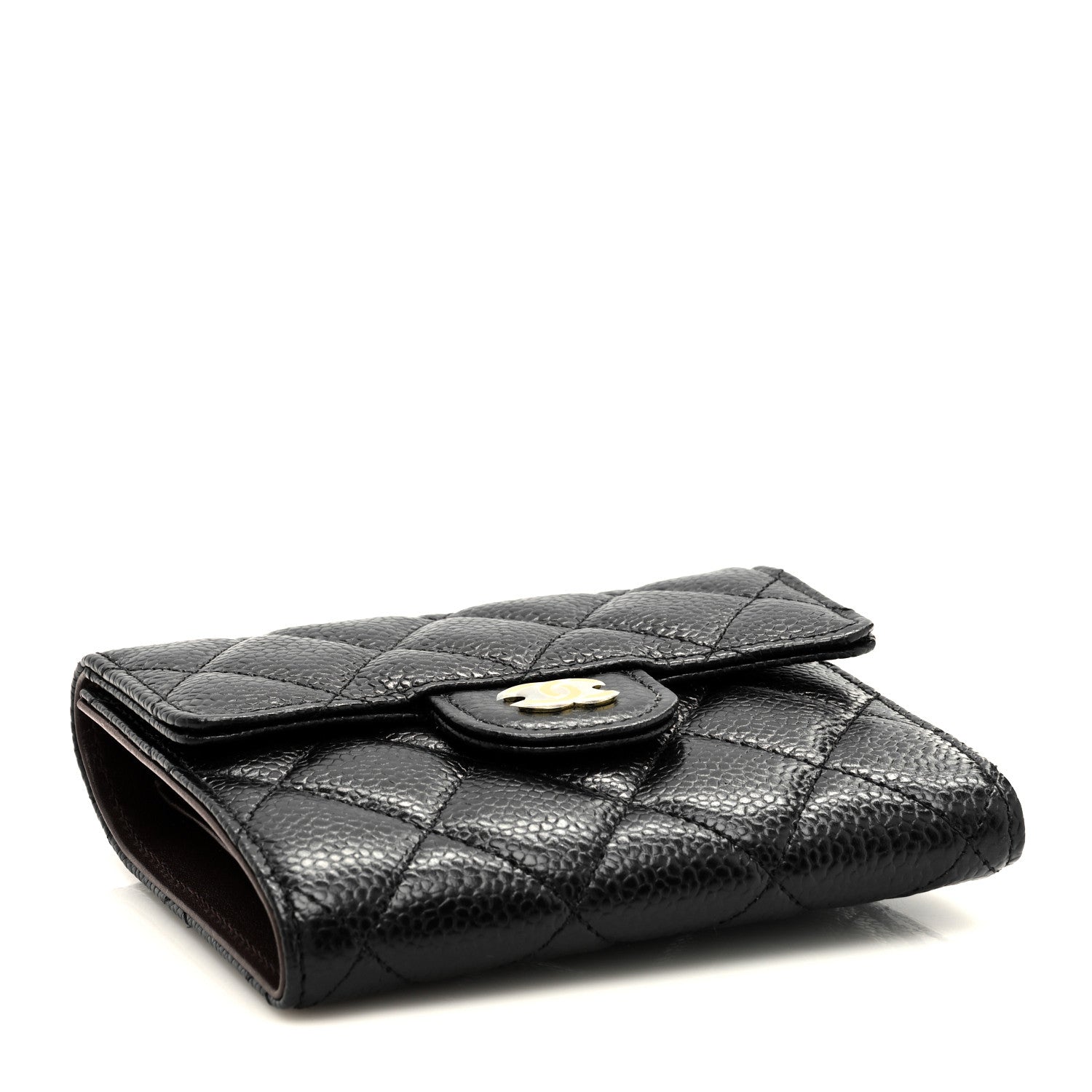 Chanel Caviar Quilted Compact Flap Wallet Black 4 of 8