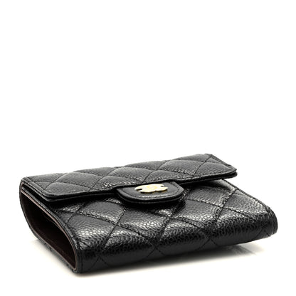 Chanel Caviar Quilted Compact Flap Wallet Black 4 of 8