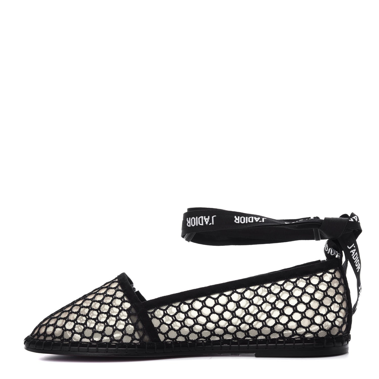 Christian Dior Suede Resille Nicely-D Ballet Flat 37 Black 1 of 10