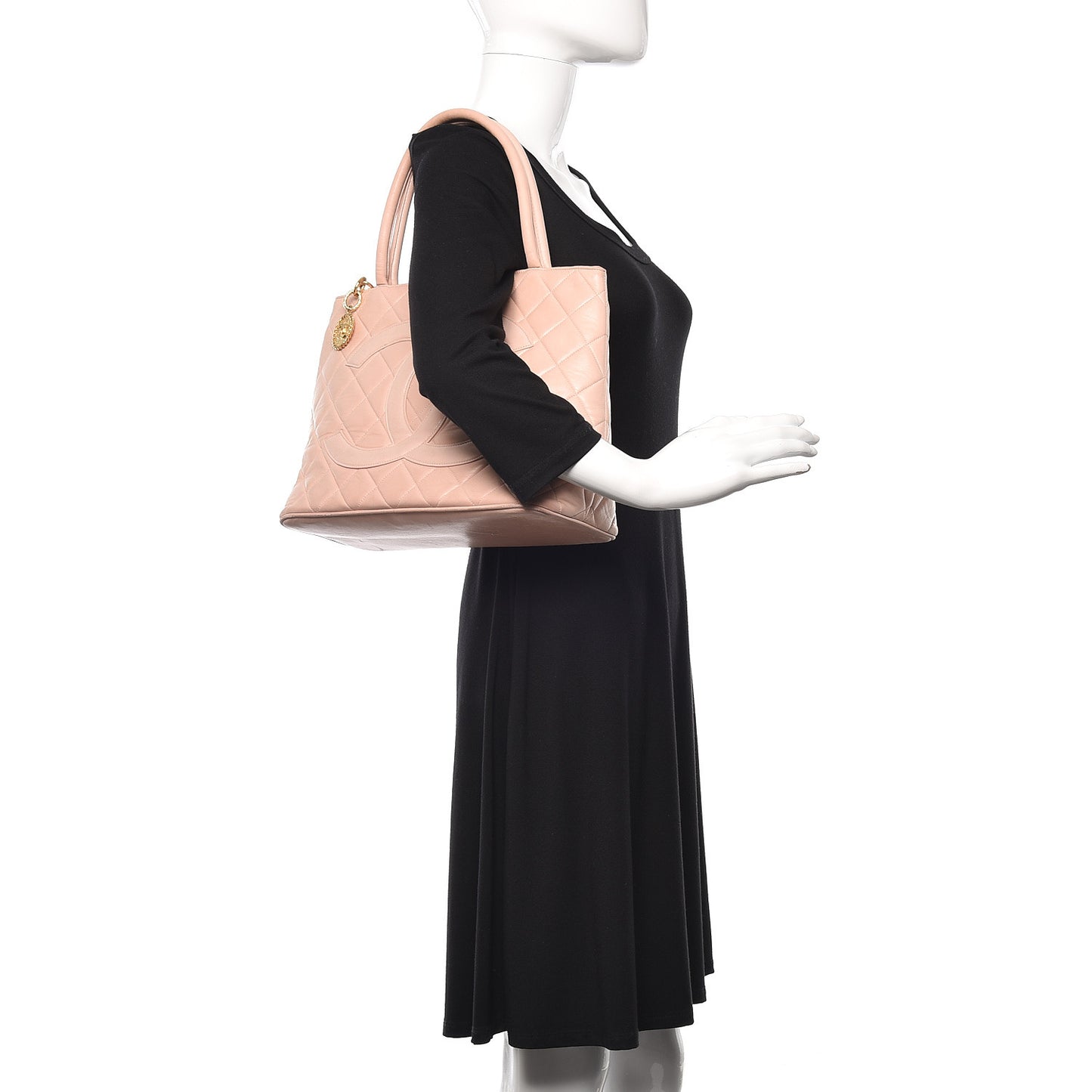 Lambskin Quilted Medallion Tote Pink