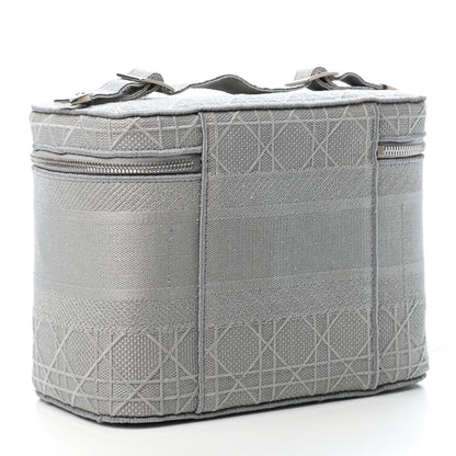 Christian Dior Canvas Embroidered Cannage Diortravel Vanity Case Grey 2 of 4
