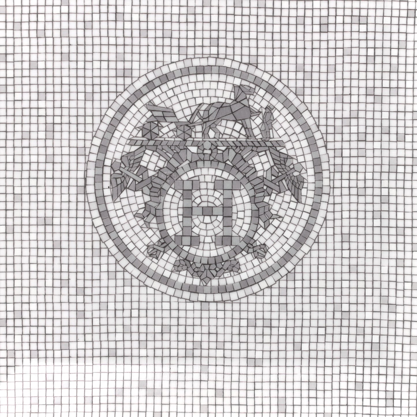 Porcelain Mosaique Au 24 Platinum Square Plate N°3