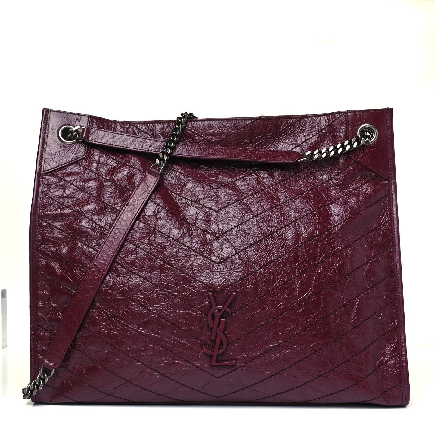 Crinkled Calfskin Matelasse Monogram Niki Shoulder Bag Rouge Legion