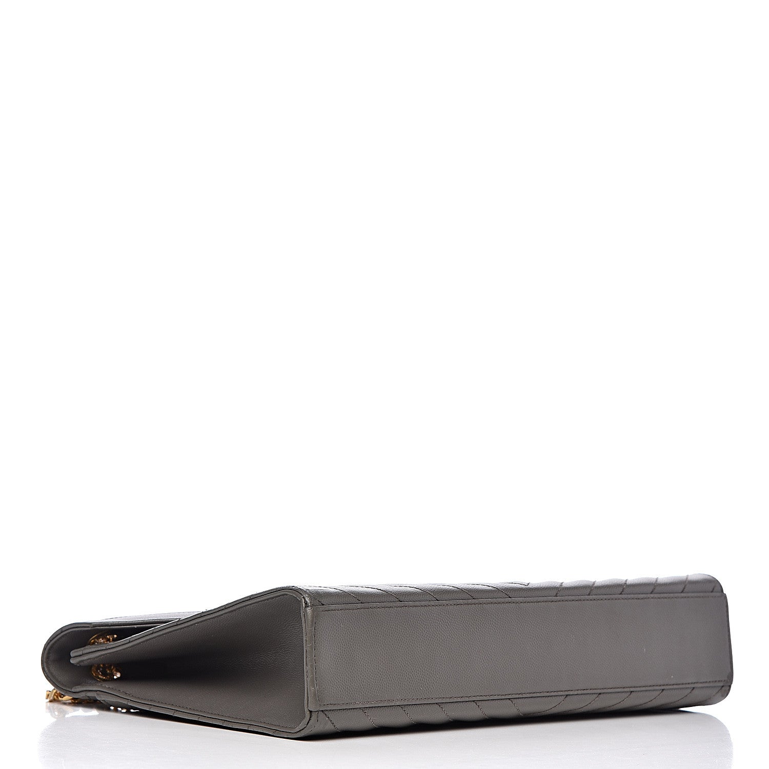 Saint Laurent Grain De Poudre Matelasse Chevron Large Monogram Satchel Earth 4 of 18