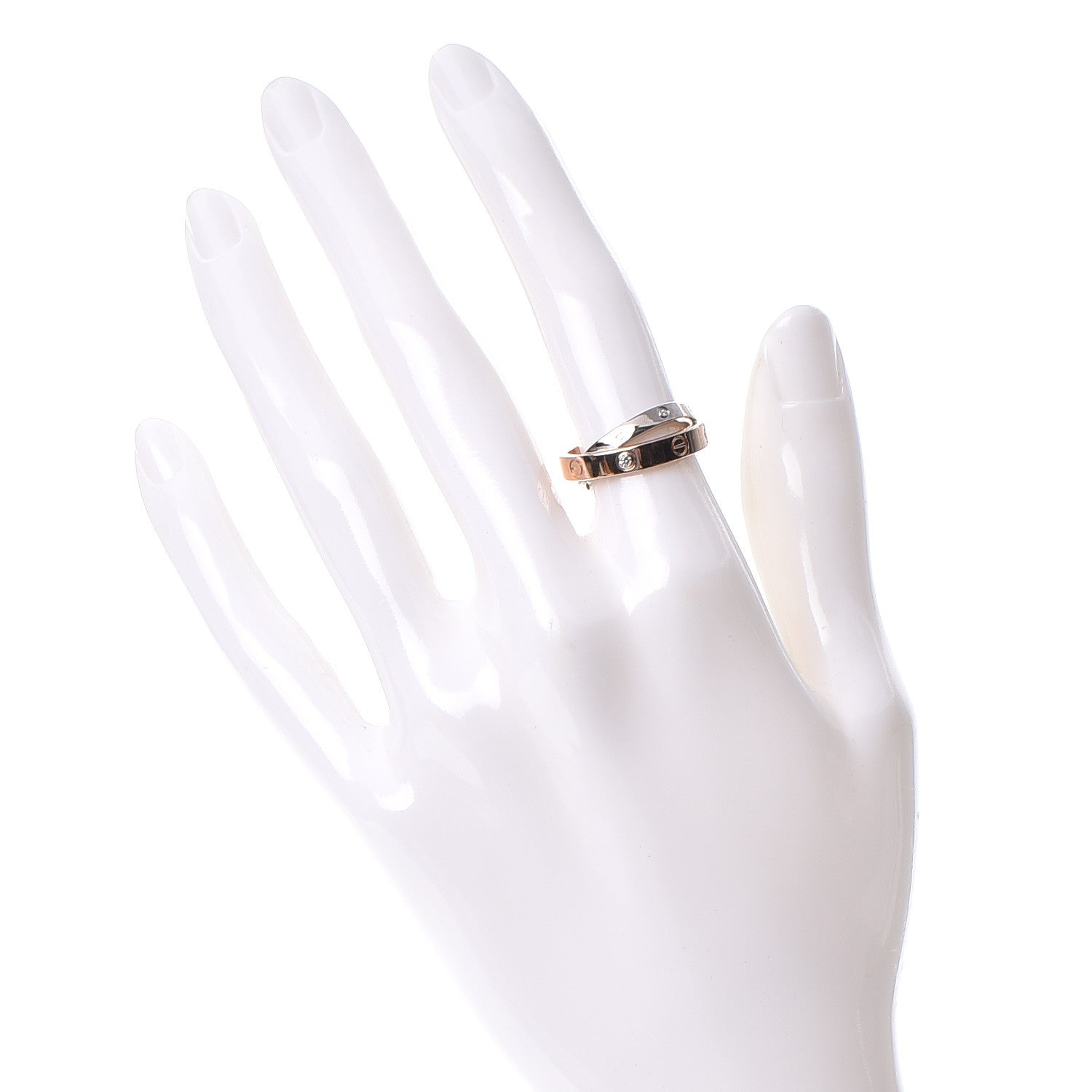 Cartier 18K Pink White Gold 6 Diamonds LOVE Ring 49 4.75 2 of 7