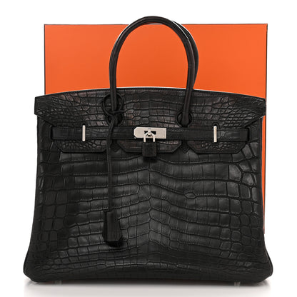 Hermes Matte Niloticus Crocodile Birkin 35 Black 11 of 11