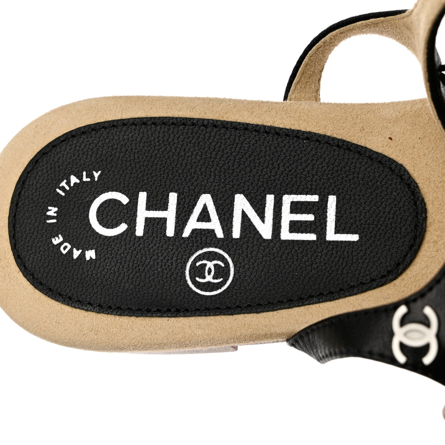 Chanel Lambskin Metal Camellia Thong Sandals 36.5 Black 6 of 11