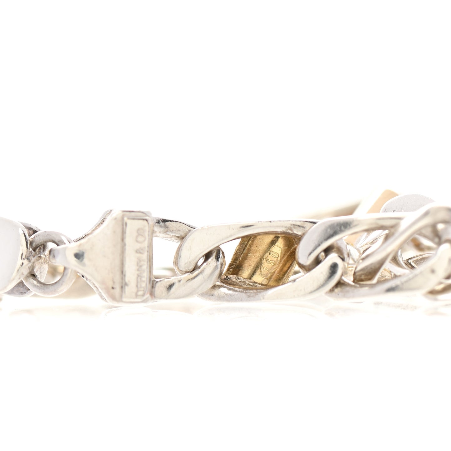 Sterling Silver 18K Yellow Gold Curb Link Bracelet