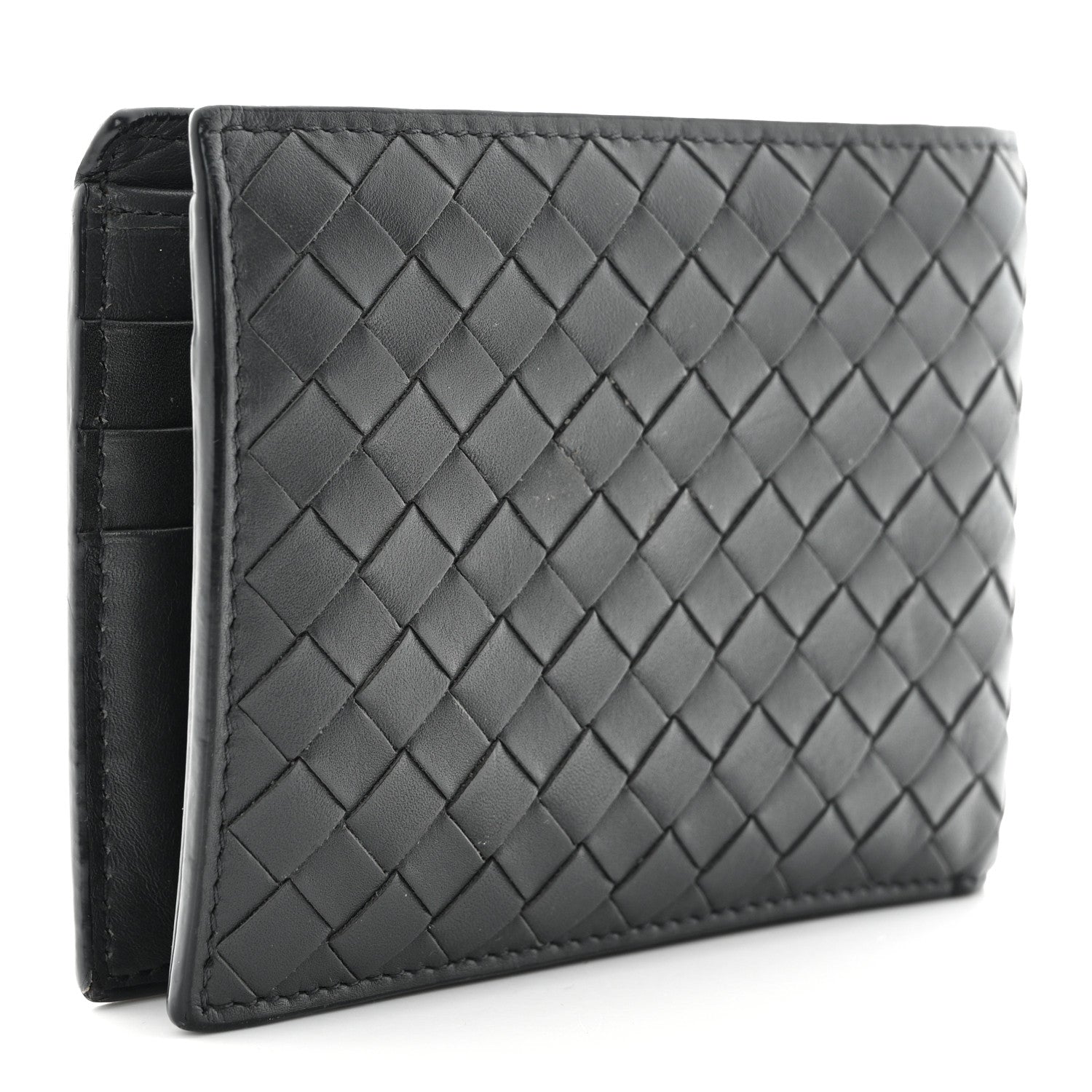 Bottega Veneta Nappa Intrecciato Bi-Fold Wallet Grey 3 of 12