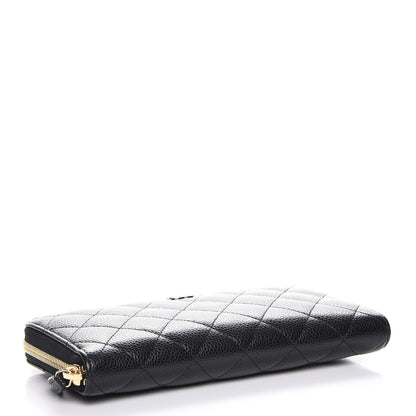 Chanel Caviar Quilted Large Gusset Zip Around Wallet Black 4 of 9