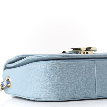 Chanel Caviar Quilted Thread Around Single Flap Blue 5 of 9