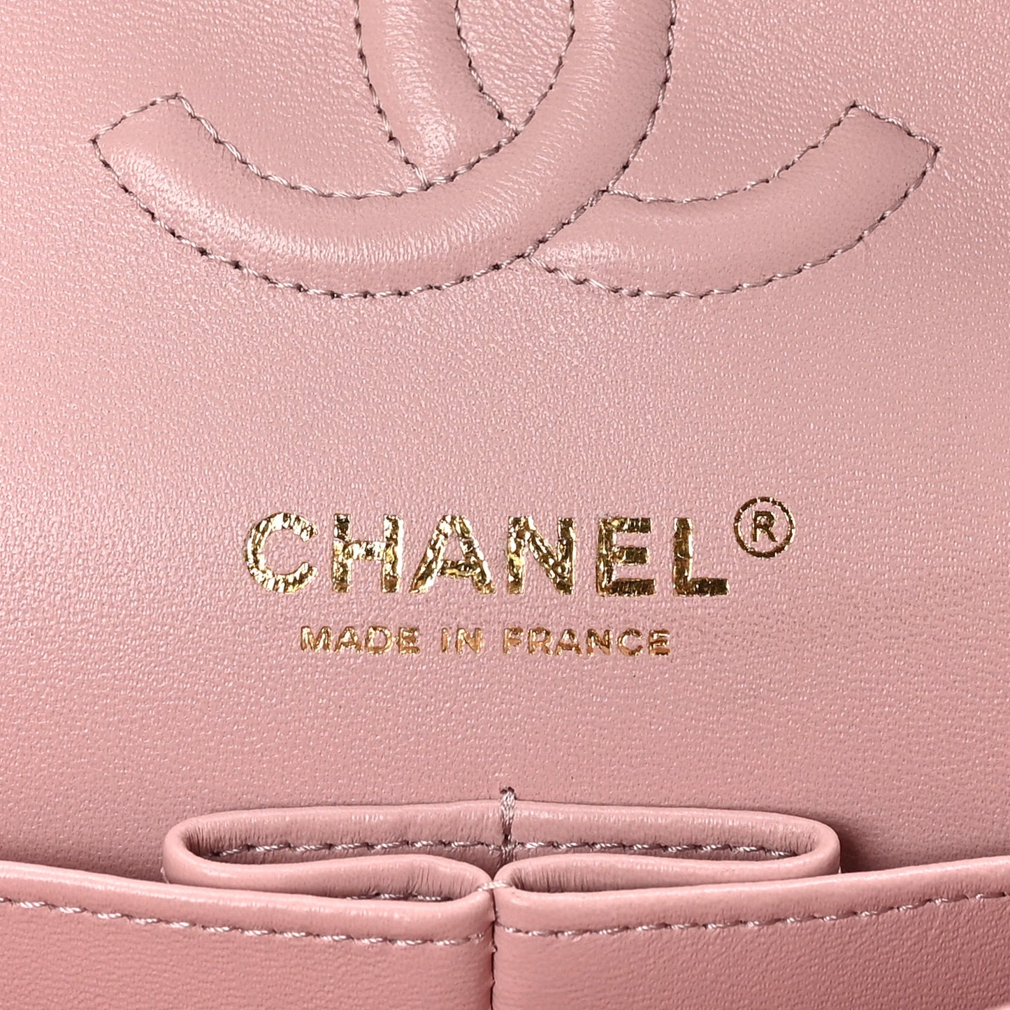 Lambskin Quilted Small Double Flap Light Pink