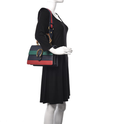 Gucci Moon Calfskin Bamboo Web Medium Dionysus Top Handle Bag Blue Emerald Hibiscus Red 2 of 9