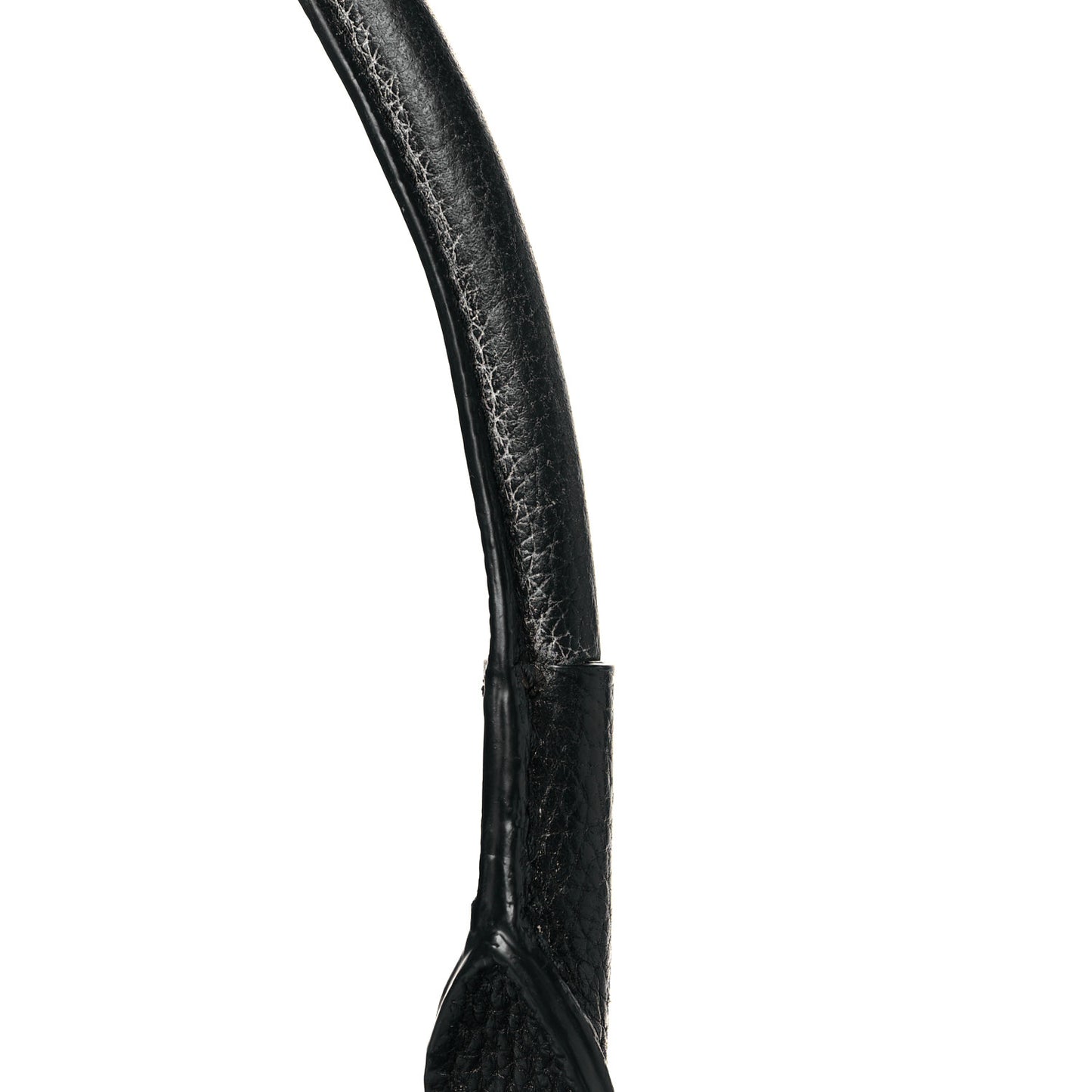 Pebbled Calfskin Large Emile Black Silver Hardware