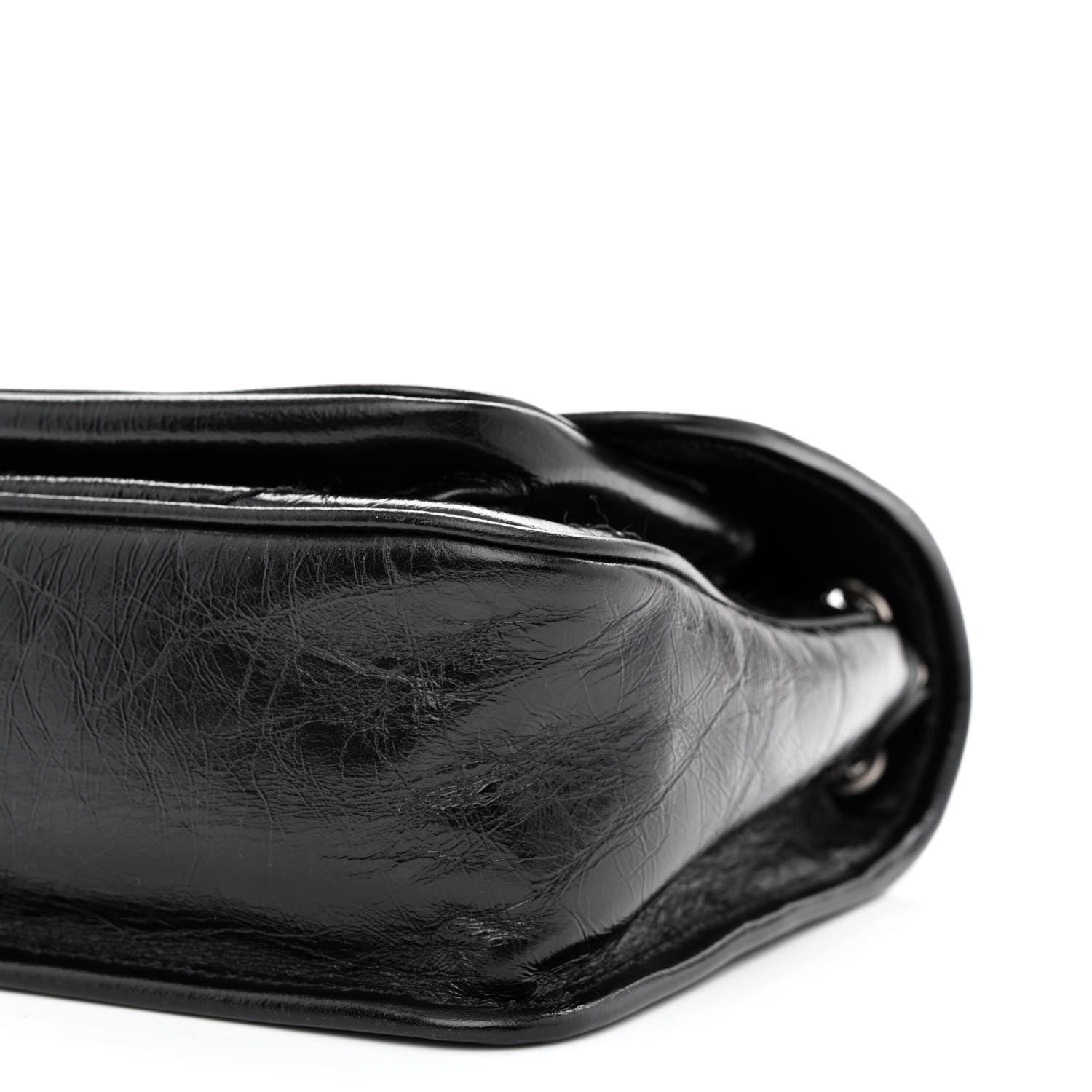 Saint Laurent Crinkled Lambskin Matelasse Monogram Baby Niki Chain Satchel Black 9 of 9