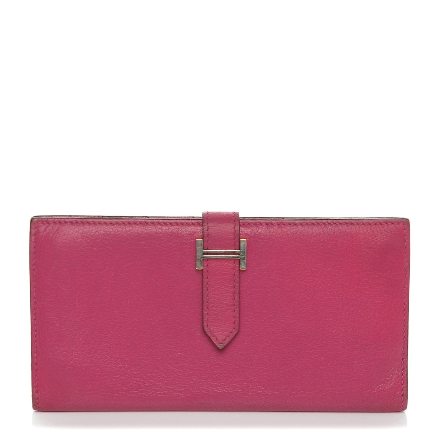 Chevre Mysore Bearn Gusset Wallet Rose Shocking