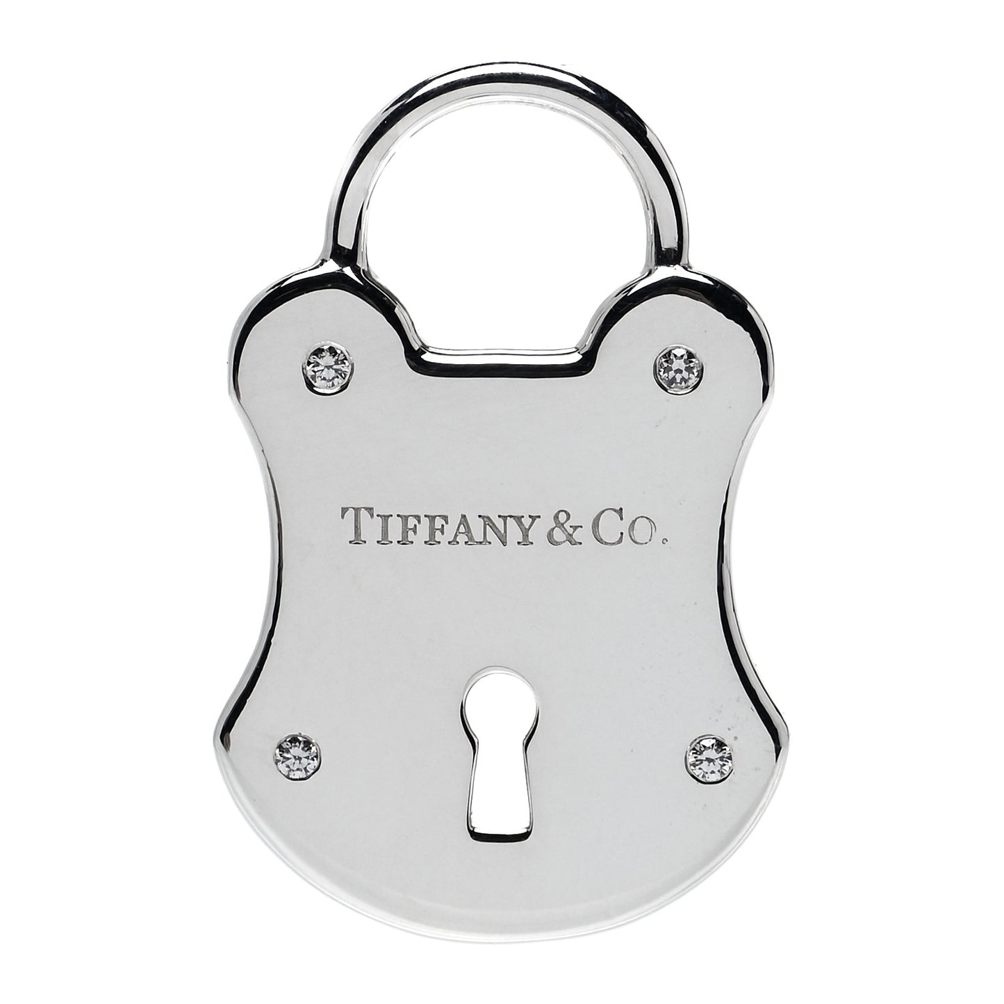 Sterling Silver Diamond Lock Pendant