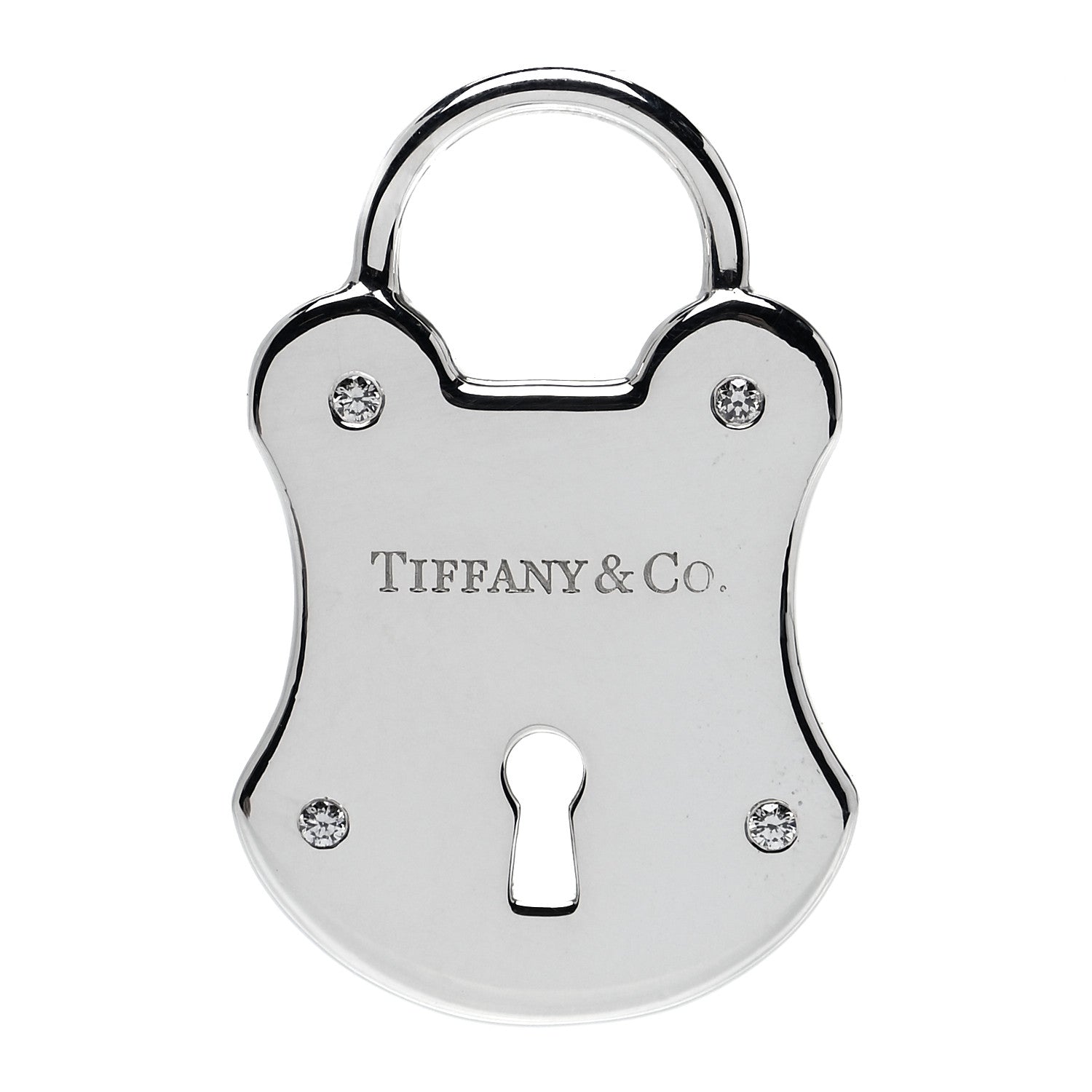Tiffany Sterling Silver Diamond Lock Pendant 1 of 2