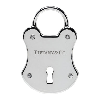 Tiffany Sterling Silver Diamond Lock Pendant 1 of 2