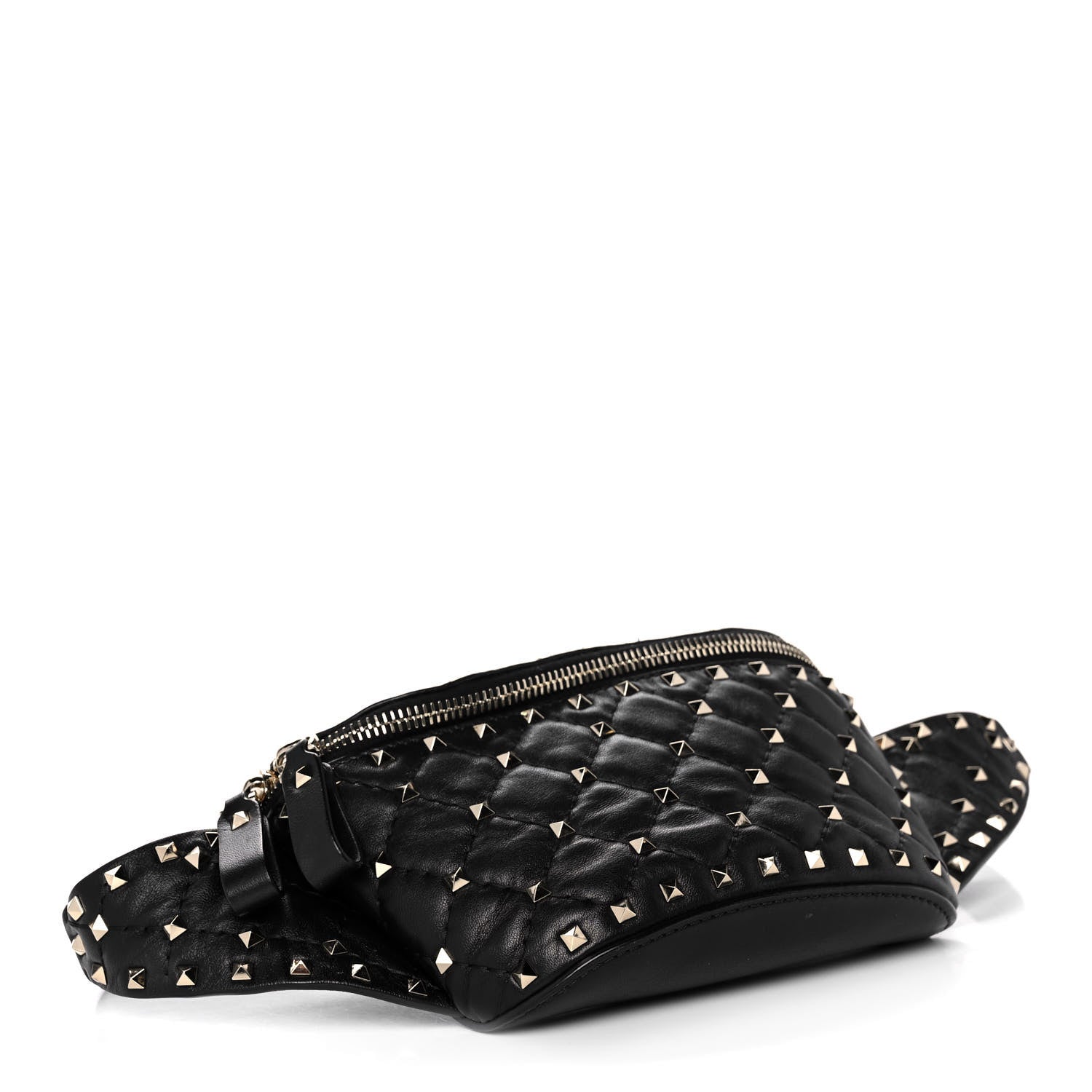 Valentino Garavani Lambskin Rockstud Spike Belt Bag 85 Black 4 of 12