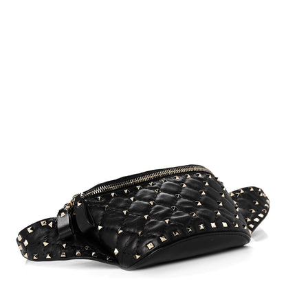 Valentino Garavani Lambskin Rockstud Spike Belt Bag 85 Black 4 of 12