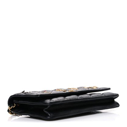 Chanel Aged Calfskin Lucky Charms 2.55 Reissue Wallet on Chain WOC Black 4 of 12
