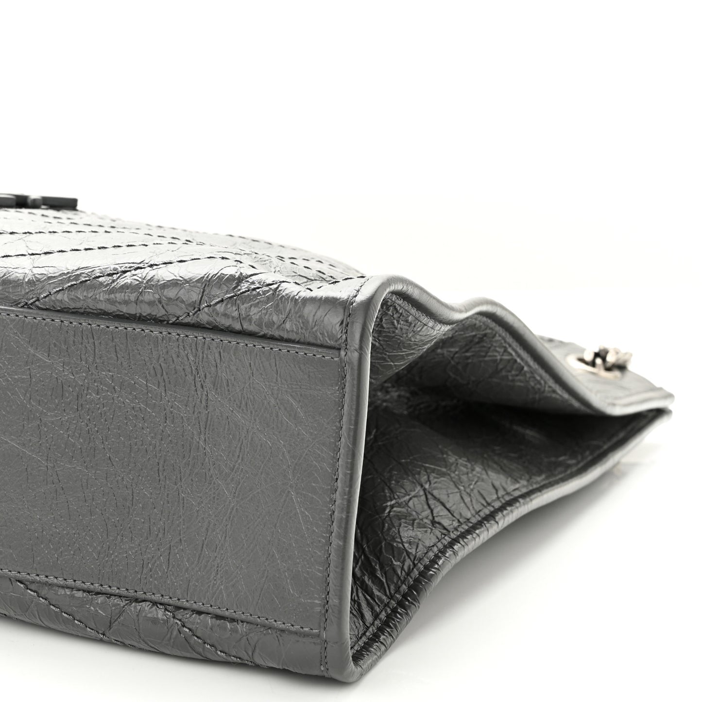 Crinkled Calfskin Matelasse Monogram Niki Shoulder Bag Storm