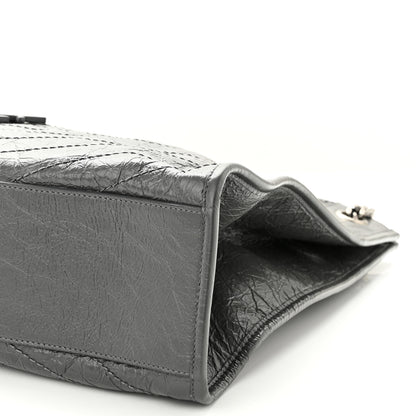 Saint Laurent Crinkled Calfskin Matelasse Monogram Niki Shoulder Bag Storm 10 of 10