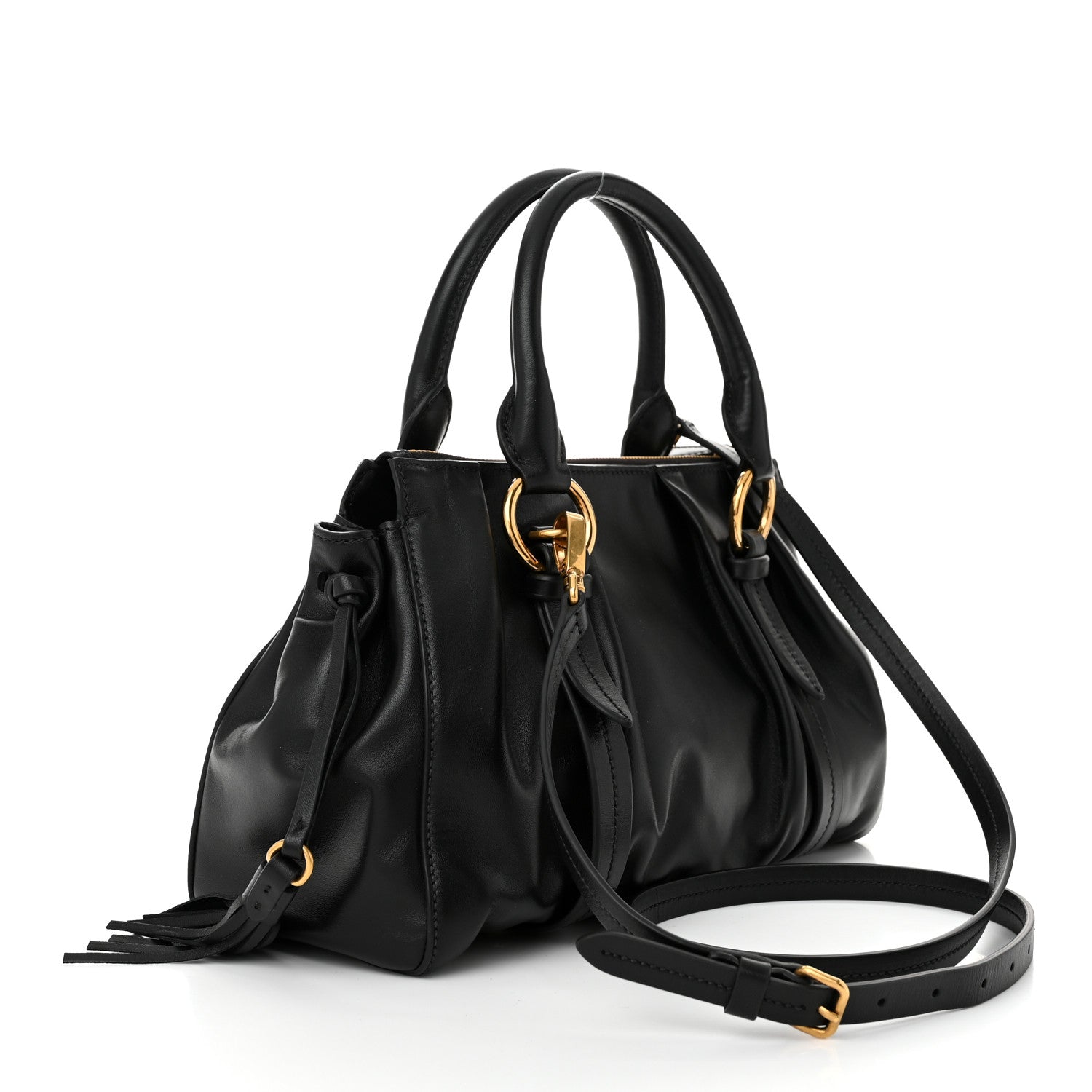 Miu Miu Nappa Joie Satchel Black 3 of 9