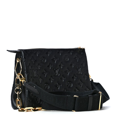 Louis Vuitton Lambskin Embossed Monogram Coussin PM Black 4 of 8