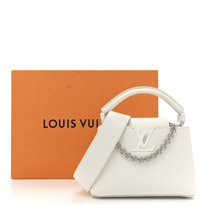 Louis Vuitton Taurillon Mini Capucines Monochrome White 10 of 10