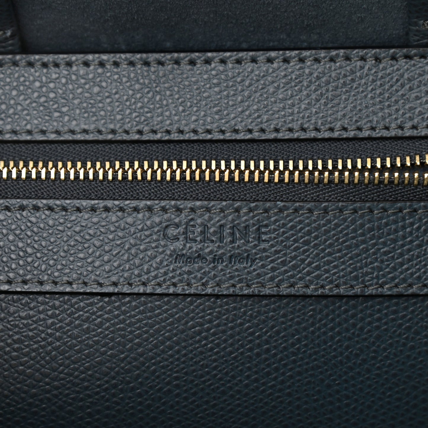 Grained Calfskin Small Vertical Cabas Storm