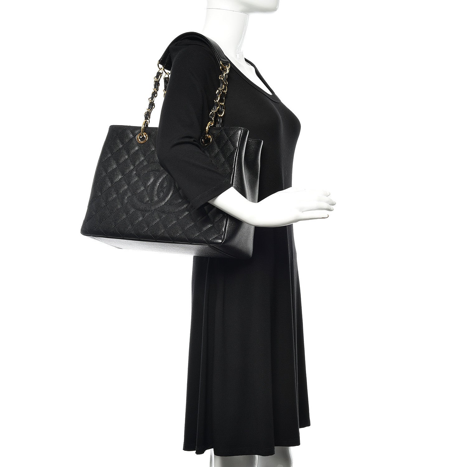 Chanel Caviar Quilted Grand Shopping Tote GST Black 2 of 9