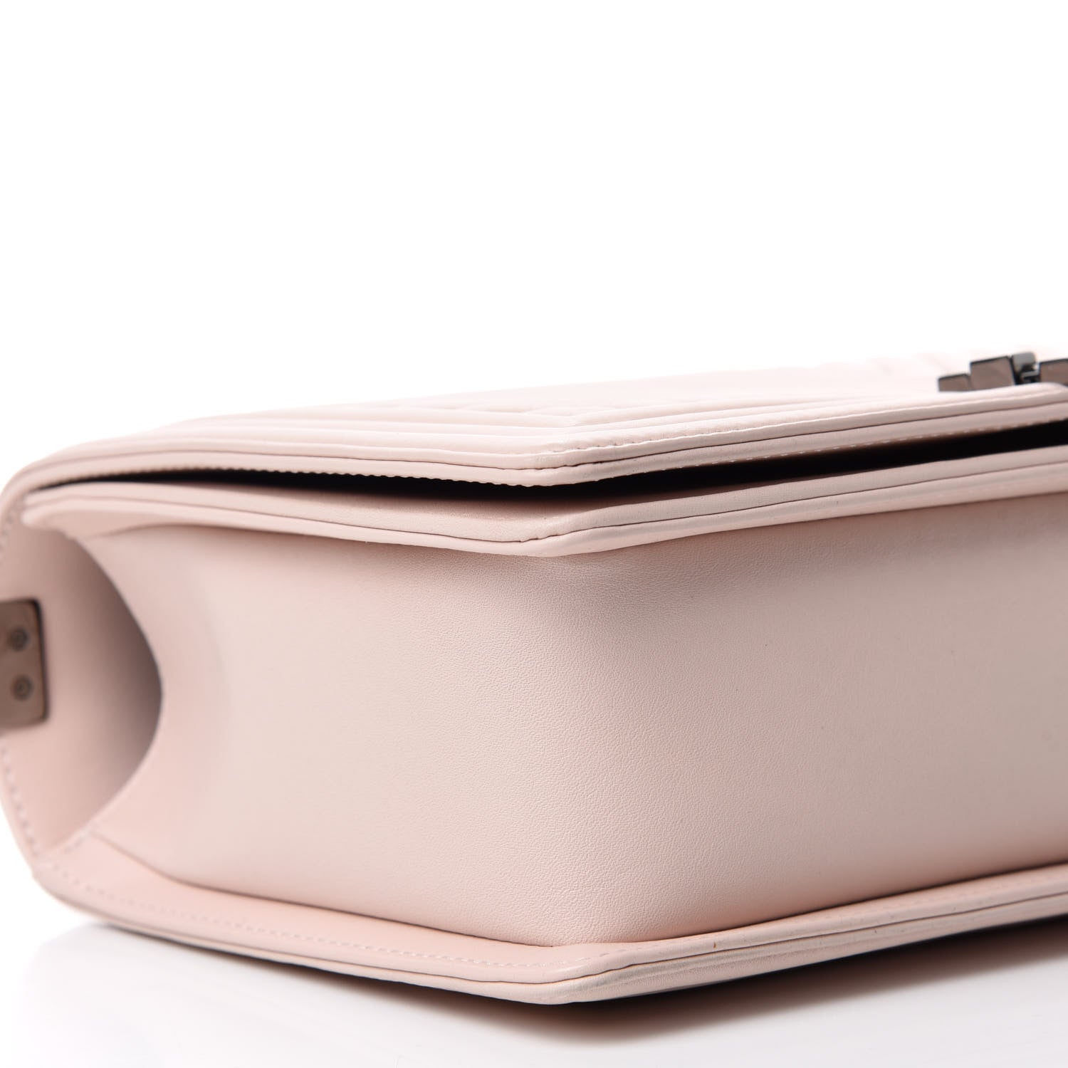 Chanel Calfskin Chevron Micro Chains Boy Flap Light Pink 6 of 10