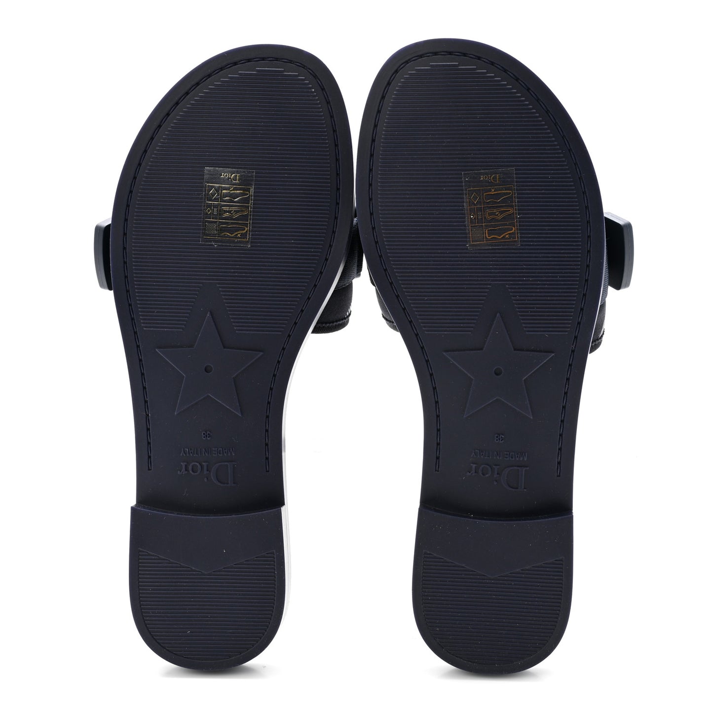 Technical Stretch Fabric Camouflage Dio(r)evolution Slide Sandals 38 Deep Blue