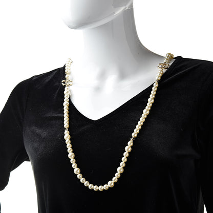 Chanel Graduated Pearl CC Long Necklace Gold 2 of 5