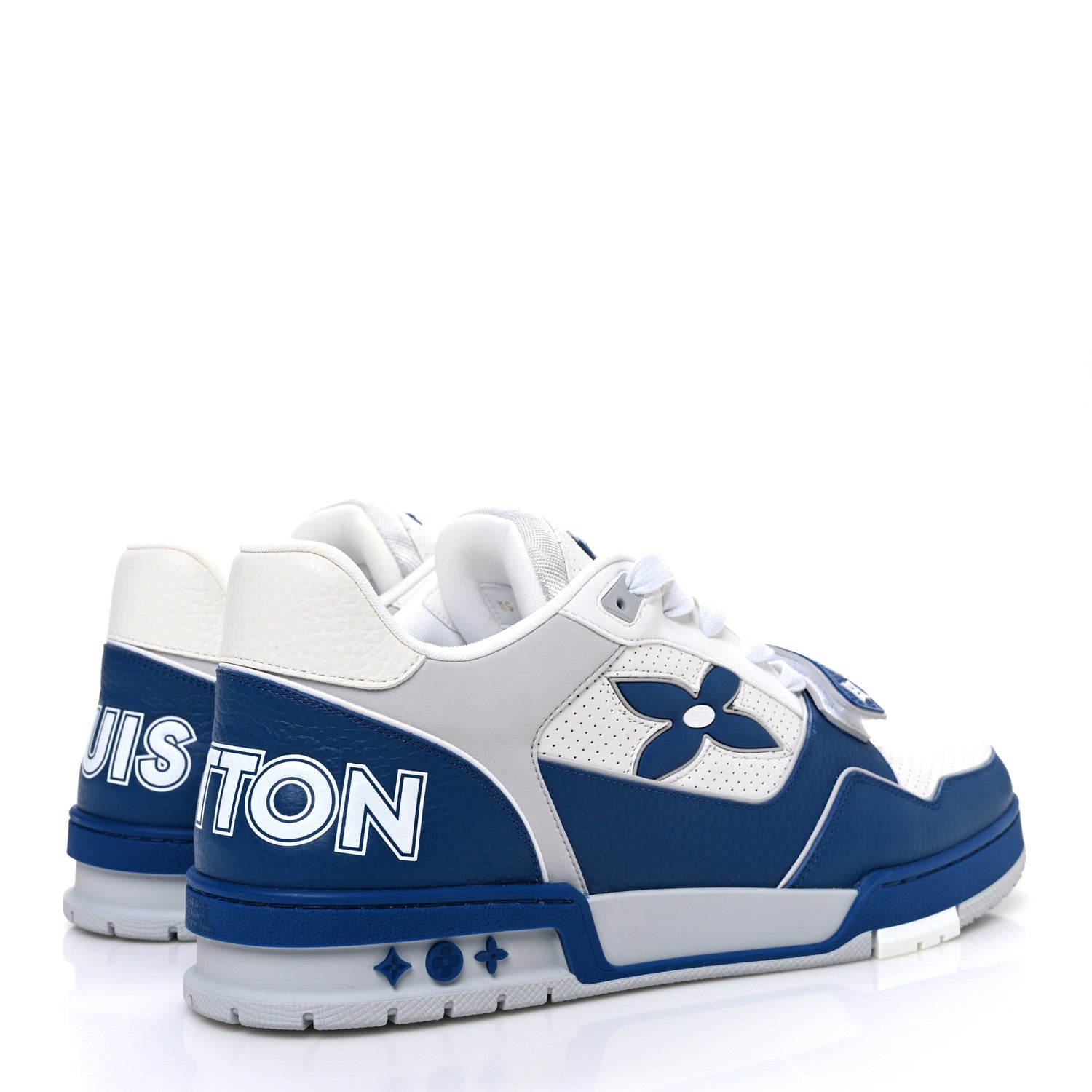 Louis Vuitton Calfskin Monogram Mens LV Trainer Sneakers 11 Blue 5 of 10