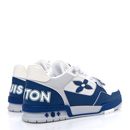 Louis Vuitton Calfskin Monogram Mens LV Trainer Sneakers 11 Blue 5 of 10