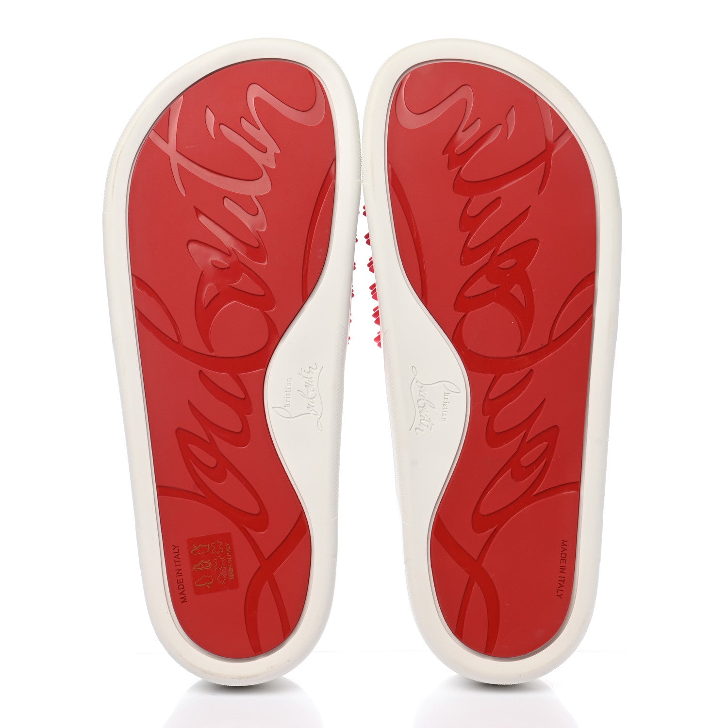 Christian Louboutin Calfskin Donna Studded Pool Fun Platform Flat Slide Sandals 41.5 Floride 5 of 10