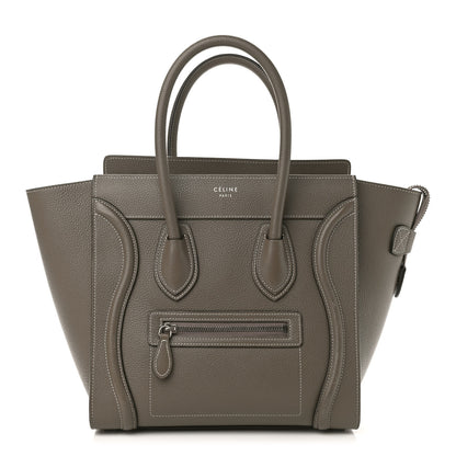 Celine Drummed Calfskin Micro Luggage Souris 1 of 13