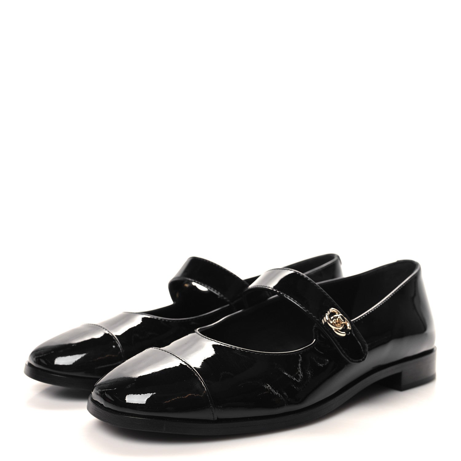 Chanel Patent Calfskin Mary Janes Flats 40.5 Black 3 of 9