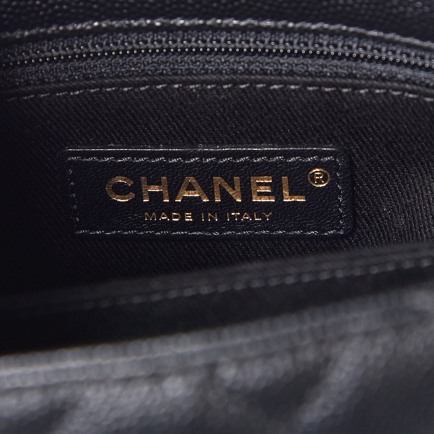 Caviar Lizard Embossed Quilted Mini Coco Handle Flap Black