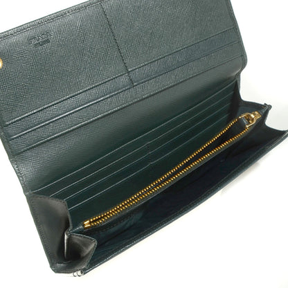 Prada Saffiano Metal Continental Flap Wallet Smeraldo 5 of 9