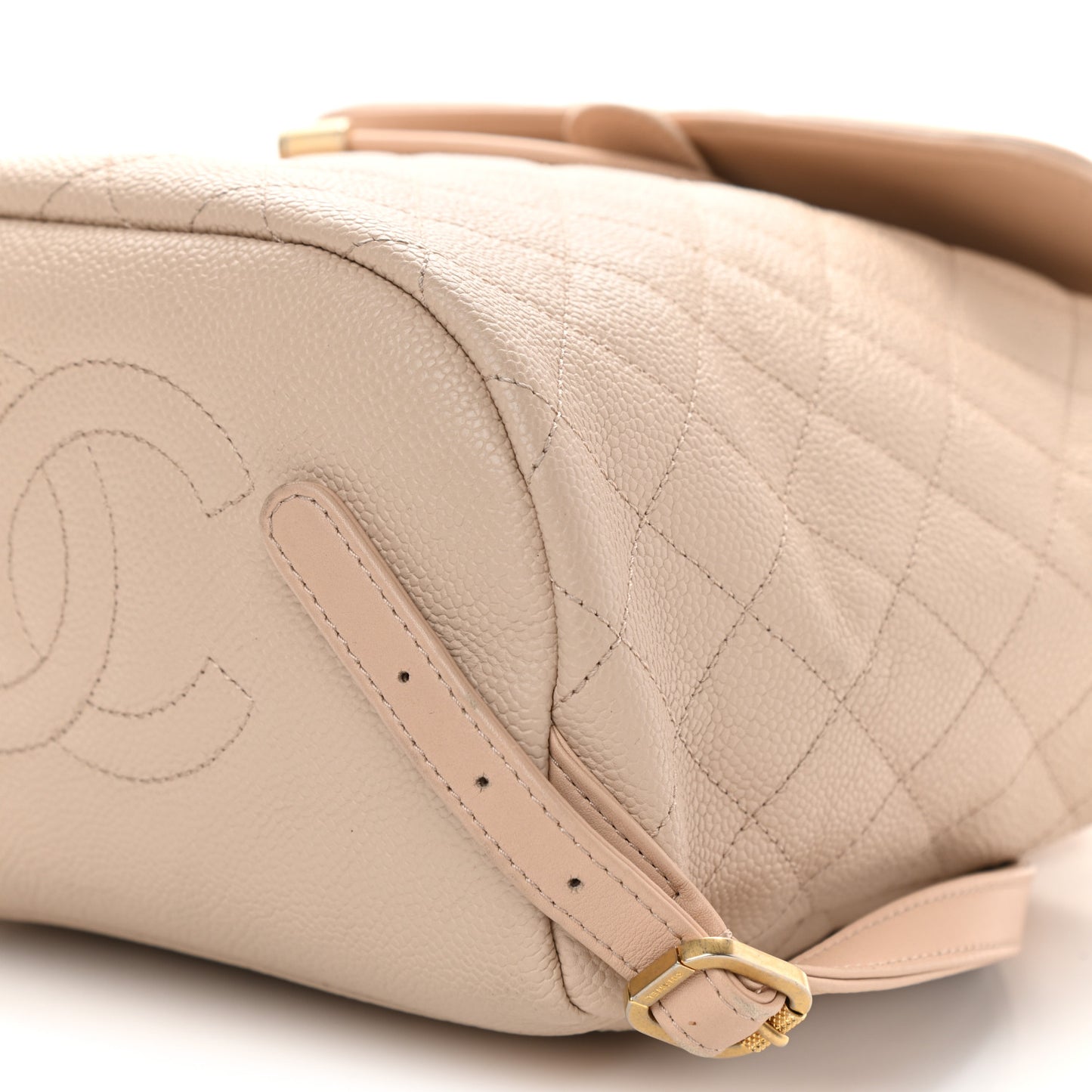 Caviar Quilted Filigree Backpack Beige