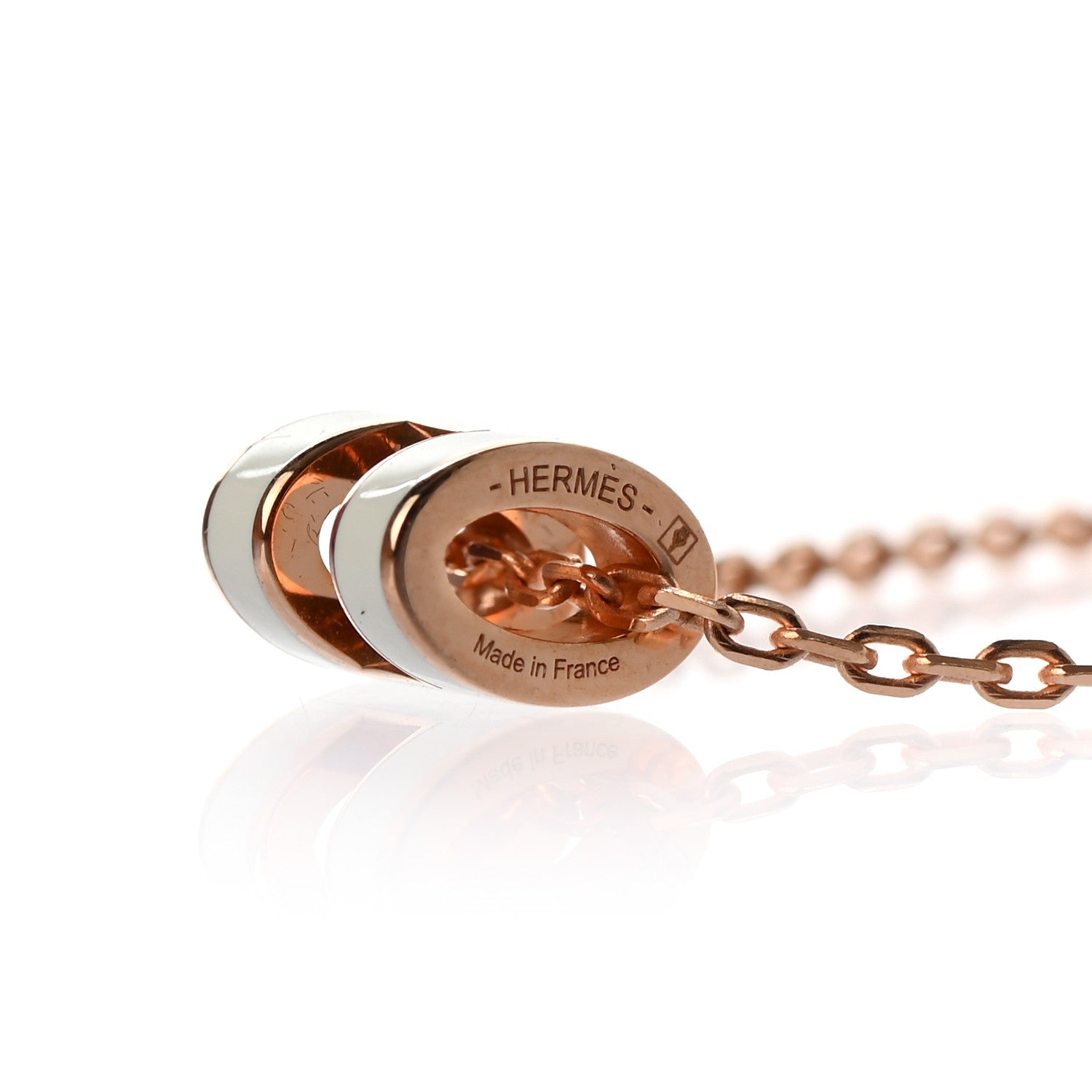 Hermes Lacquered Gold Mini Pop H Pendant Necklace White 5 of 5
