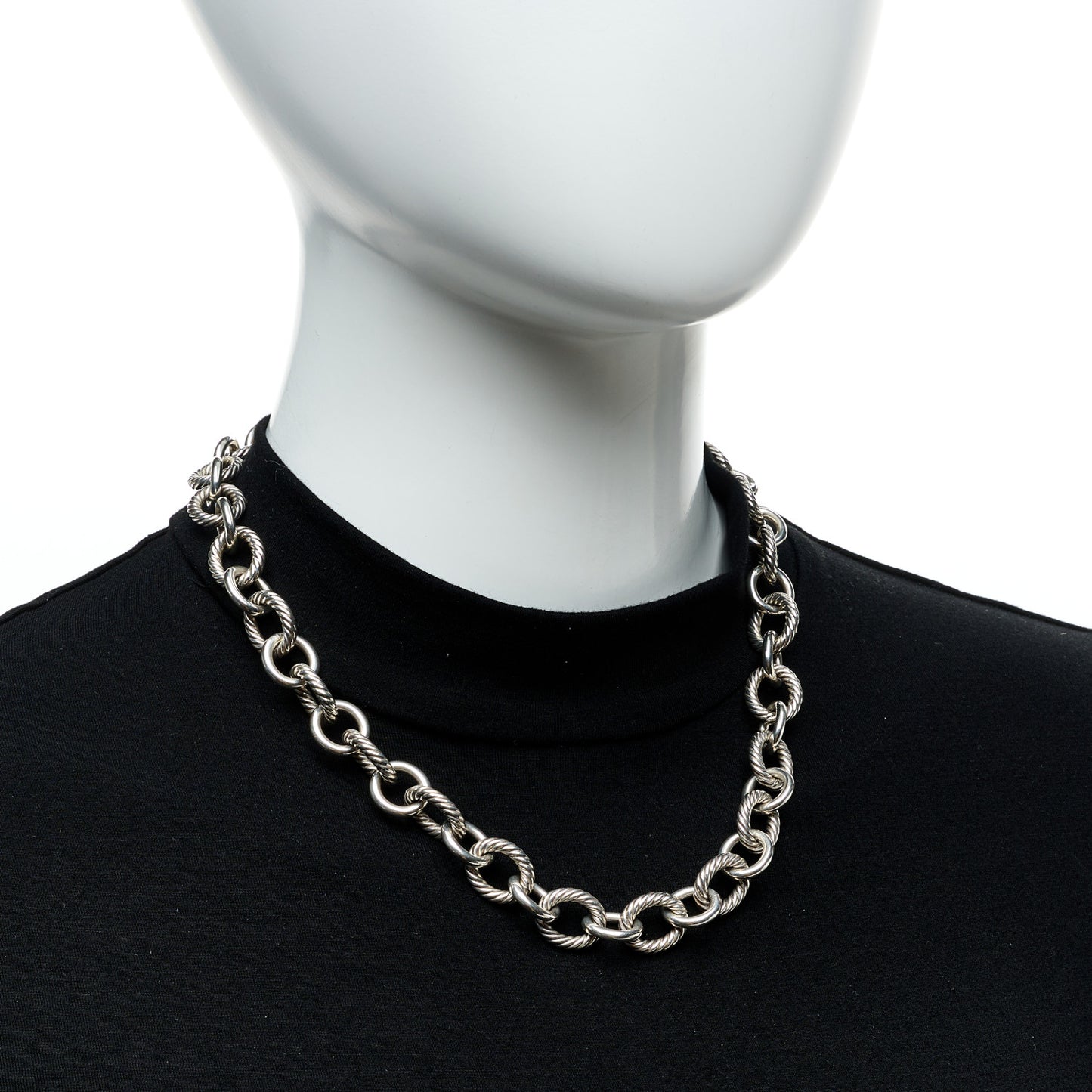 Sterling Silver 12mm Large Oval Link Necklace