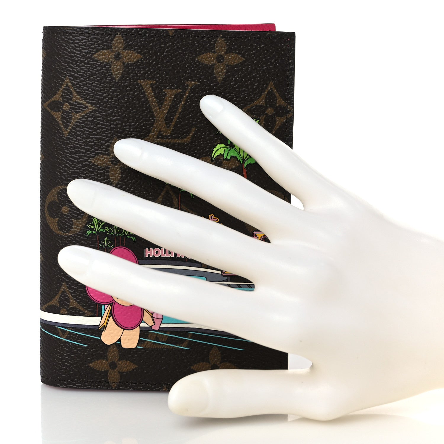 Louis Vuitton Monogram 2021 Christmas Animation Hollywood Passport Cover Fuchsia 2 of 6