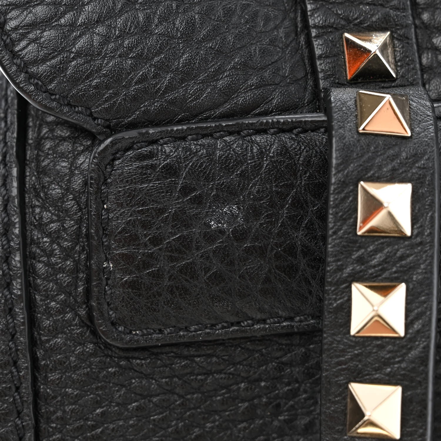 Valentino Garavani Pebbled Calfskin Rockstud Double Pocket Backpack Black 11 of 11