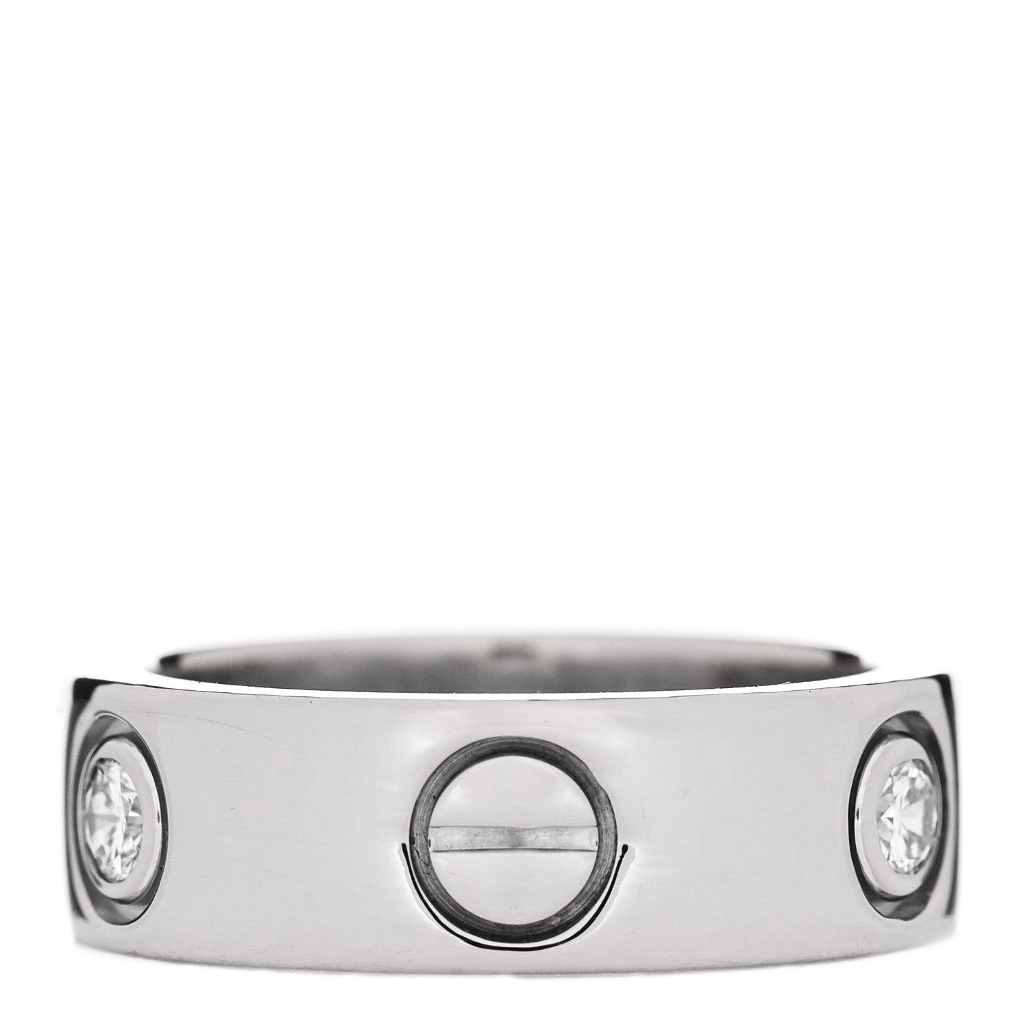 Cartier 18K White Gold 3 Diamond 5.5mm LOVE Ring 46 3.75 3 of 6
