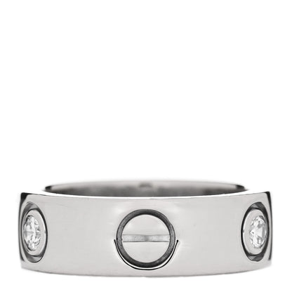 Cartier 18K White Gold 3 Diamond 5.5mm LOVE Ring 46 3.75 3 of 6